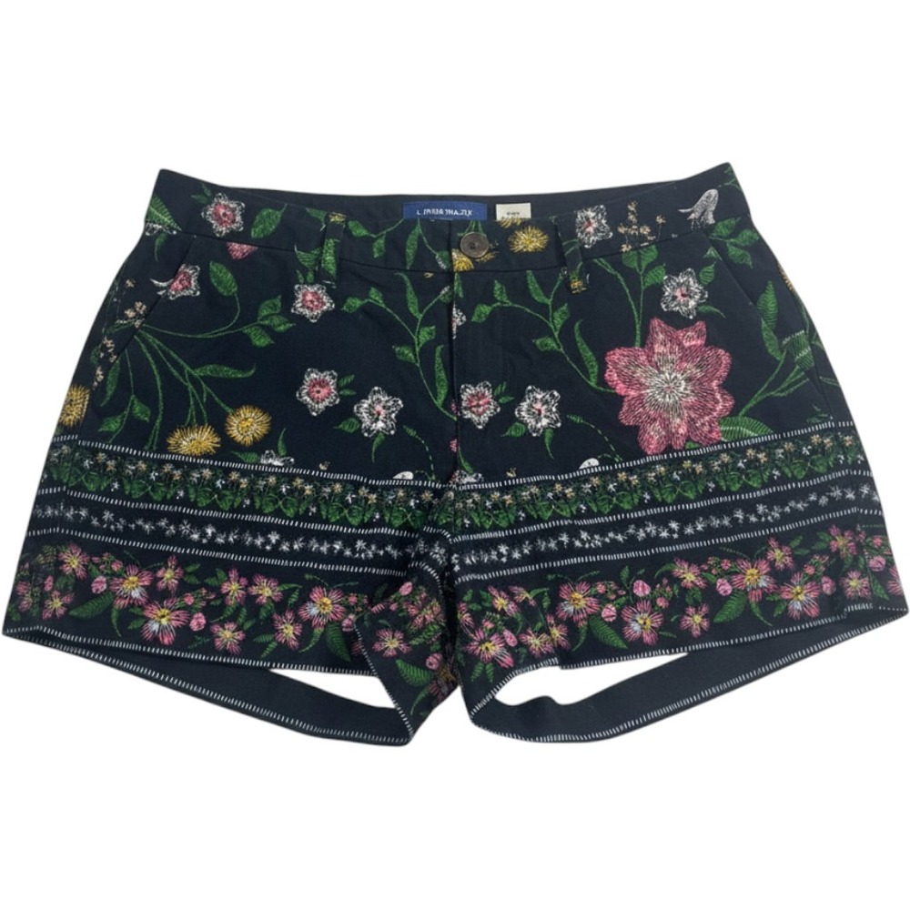 Old‎ Navy Everyday Short Womens 0 Black Floral Twill Cotton Shorts SP18/M04